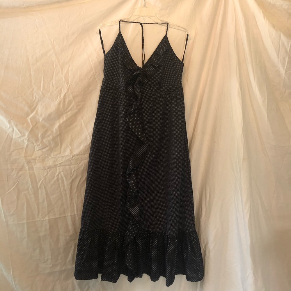 JCrew Ruffle Polka Dot Halter Maxi Dress